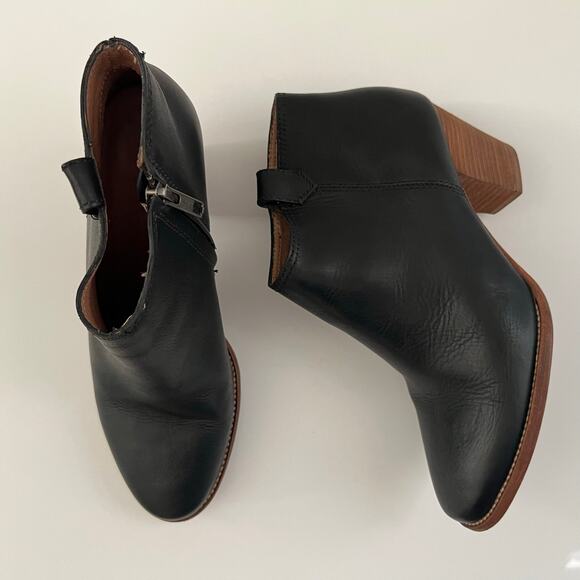 Madewell Billie Leather Ankle Boots Minimalist Quiet Luxury F5044 Black Size 8.5 - Picture 2 of 14